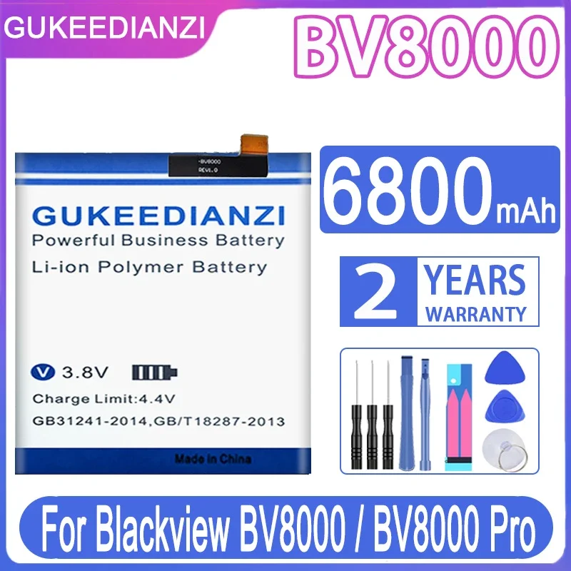 

GUKEEDIANZI 6800mAh V636468P BV 8000 Replacement Battery For Blackview BV8000 / BV8000 Pro Mobile Phone Batteries