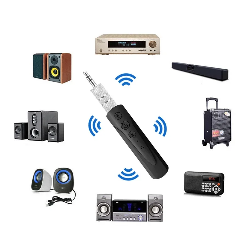 블루투스 5.0 3.5mm 잭 수신기 Aux 오디오 수신기 어댑터 전화 헤드폰 무선 음악 MP3 블루투스 차량용 키트 어댑터