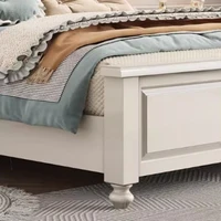 Lit double blanc esthétique pour adolescentes, cadre de lit de luxe, plateforme lounge, accessoires de maison pour chambre à coucher 5