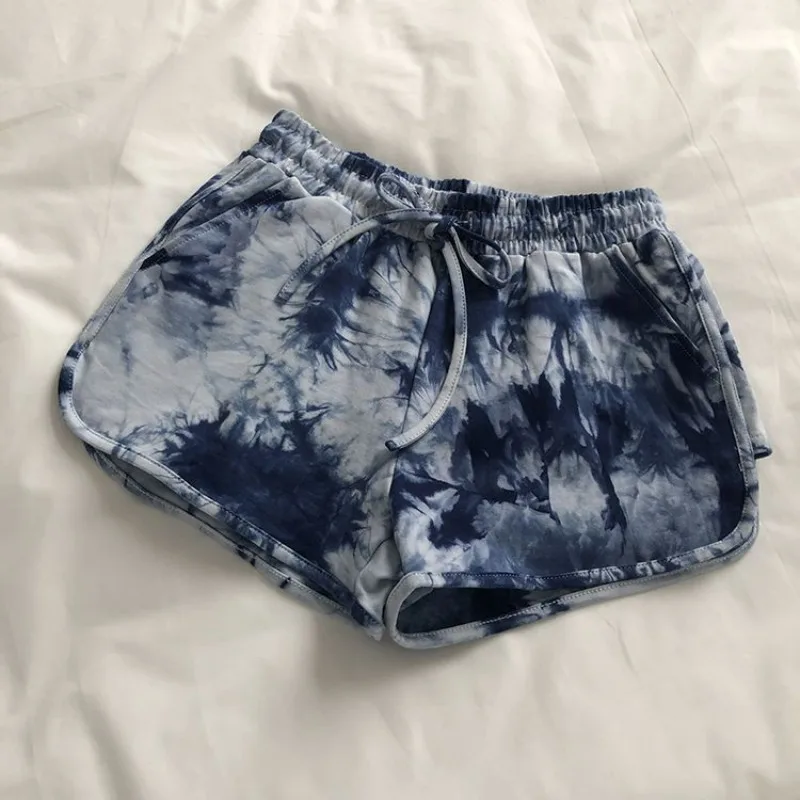 Loose Sports Shorts for Women in Summer High Waisted Running Yoga Hot Pants for Outdoor Wear Casual Wide Leg  Home Tie Dye