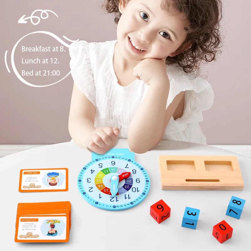 Children's clock teaching aids, educational toys, kindergarten time learning cognition, baby enlightenment gift 3