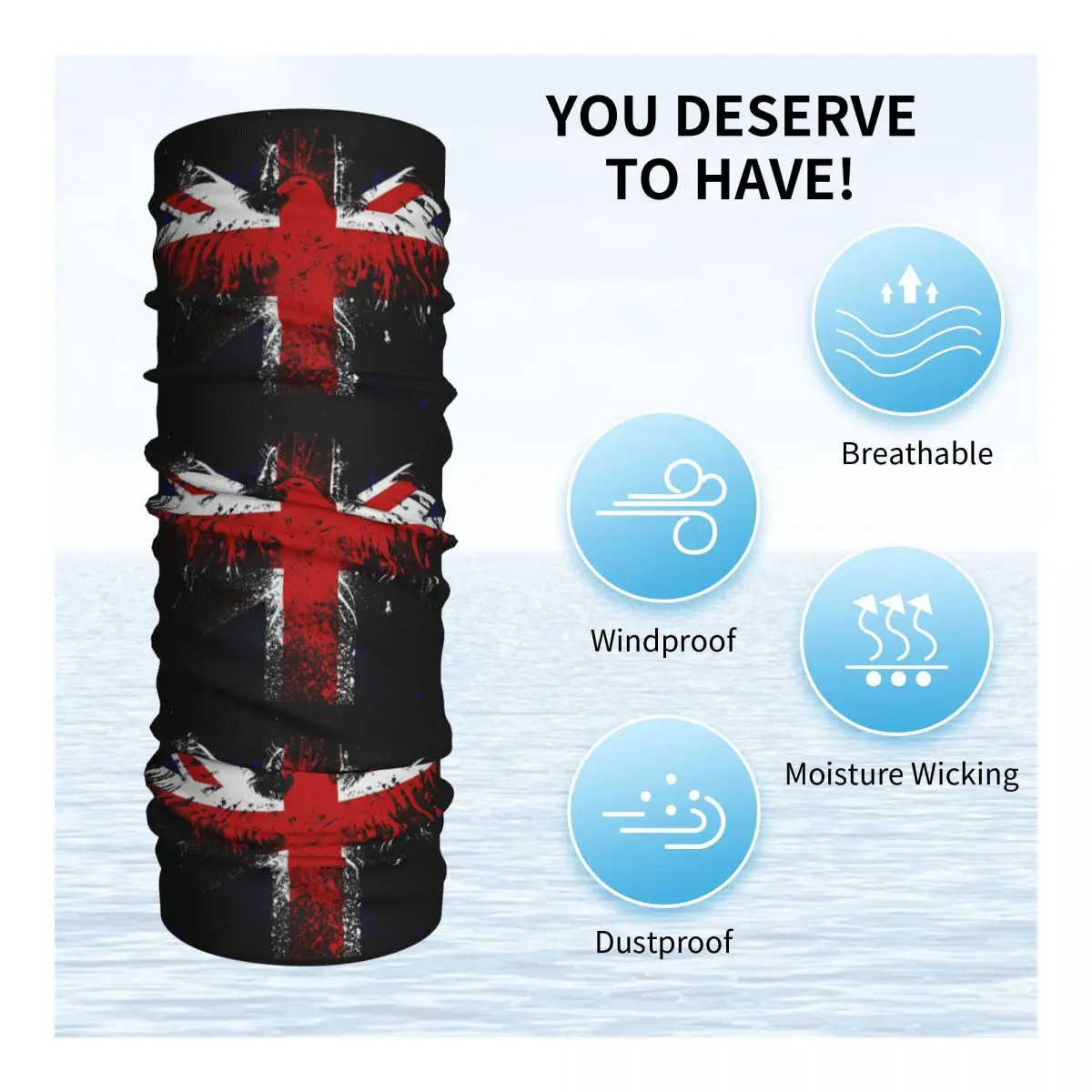 British Flag Bandana Neck Gaiter Printed Balaclavas Wrap Scarf Multi-use Headwear Cycling Unisex Adult Windproof