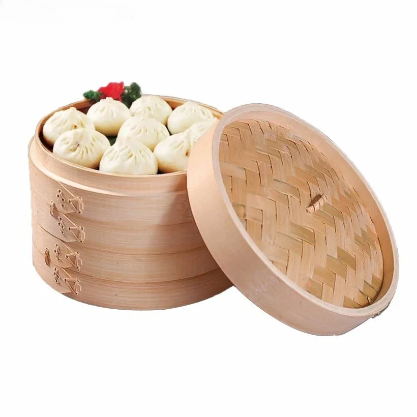 Kitchen Cooking Bamboo Steamer for Fish Rice Vegetable Snack Basket Set Kitchen Cooking Tools Dumpling Steamer machine 13.5-30cm