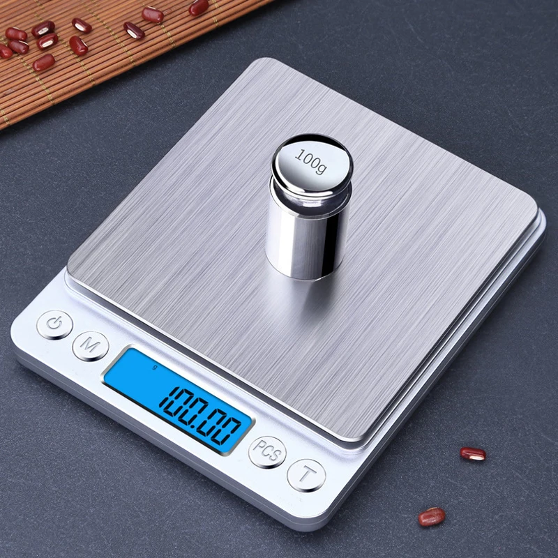 Digital Jewelry Scale Digital Weight Scale Electronic Digital LCD 3000g/500g 0.1g/0.01g 3kg Scales Weight Weighing Balance Pocket For Jewelry kitchen laboratory