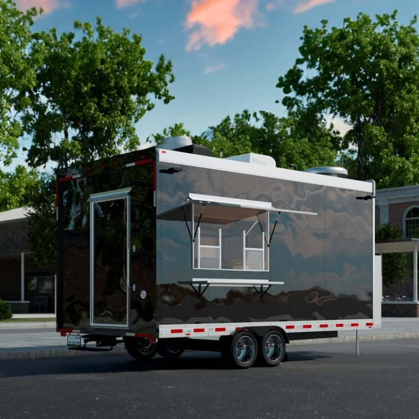 

Food truck mobile street food van pizza oven truck food caravan carts and bbq food trailer with full kitchen equipments