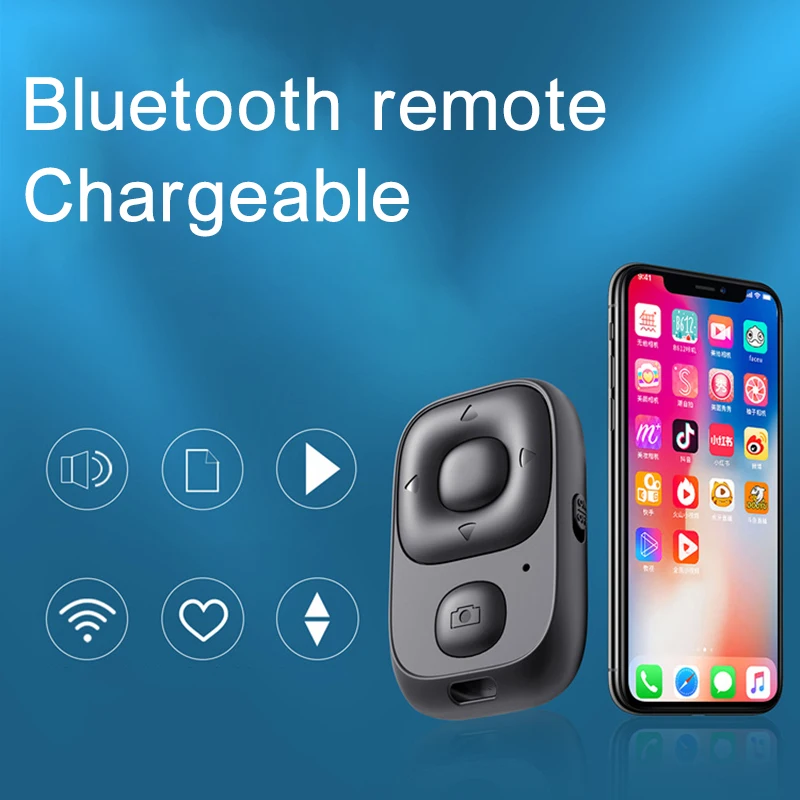 Mini Wireless Bluetooth Telecomando Ricaricabile Telefono Fotocamera Video Selfie Otturatore Telecomando Per Iphone Ipad Xiaomi