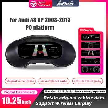 Panel de instrumentos digital para Audi A3 8P años 2008-2013 plataforma PQ, cabina virtual, velocímetro. 1
