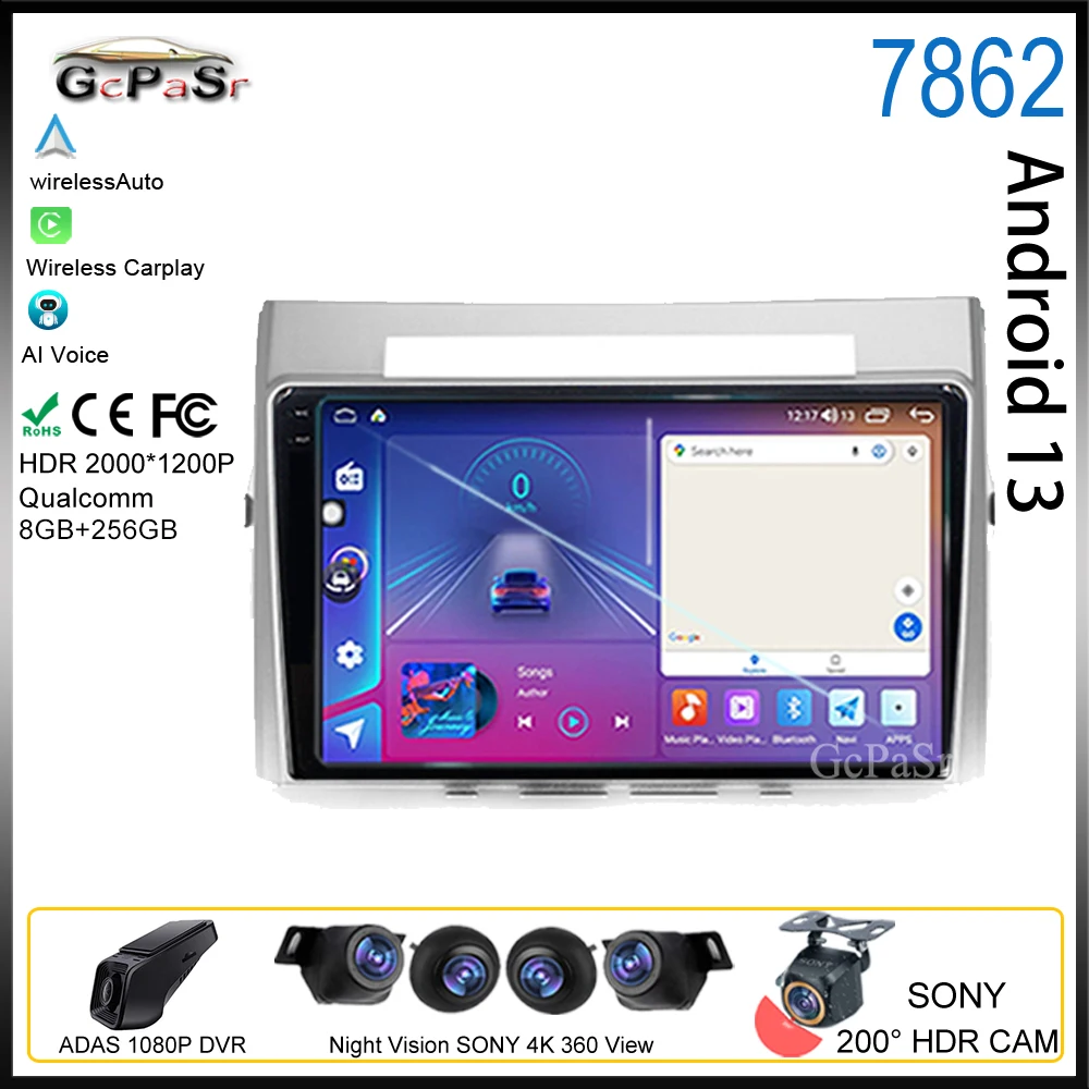 Android Per Toyota Corolla Verso Ar10 2004 - 2009 Autoradio Multimedia 7862 Schermo Video Dash No 2Din Stereo Head Unit Carplay