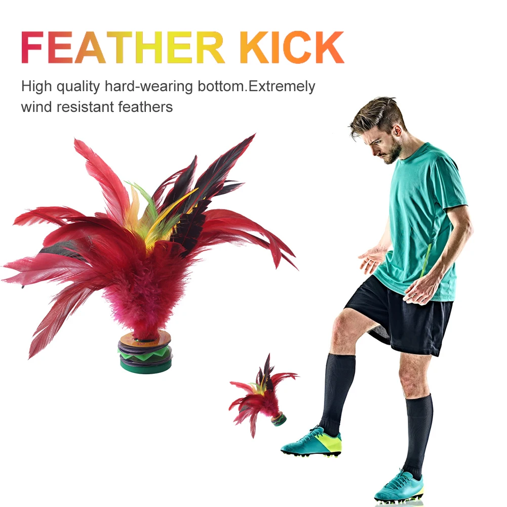 20cm Chinese Jianzi Hand Made Chicken Feather Shuttlecock Portable Foot Kick Handwheel Feather Shuttlecock for Physical Exercise