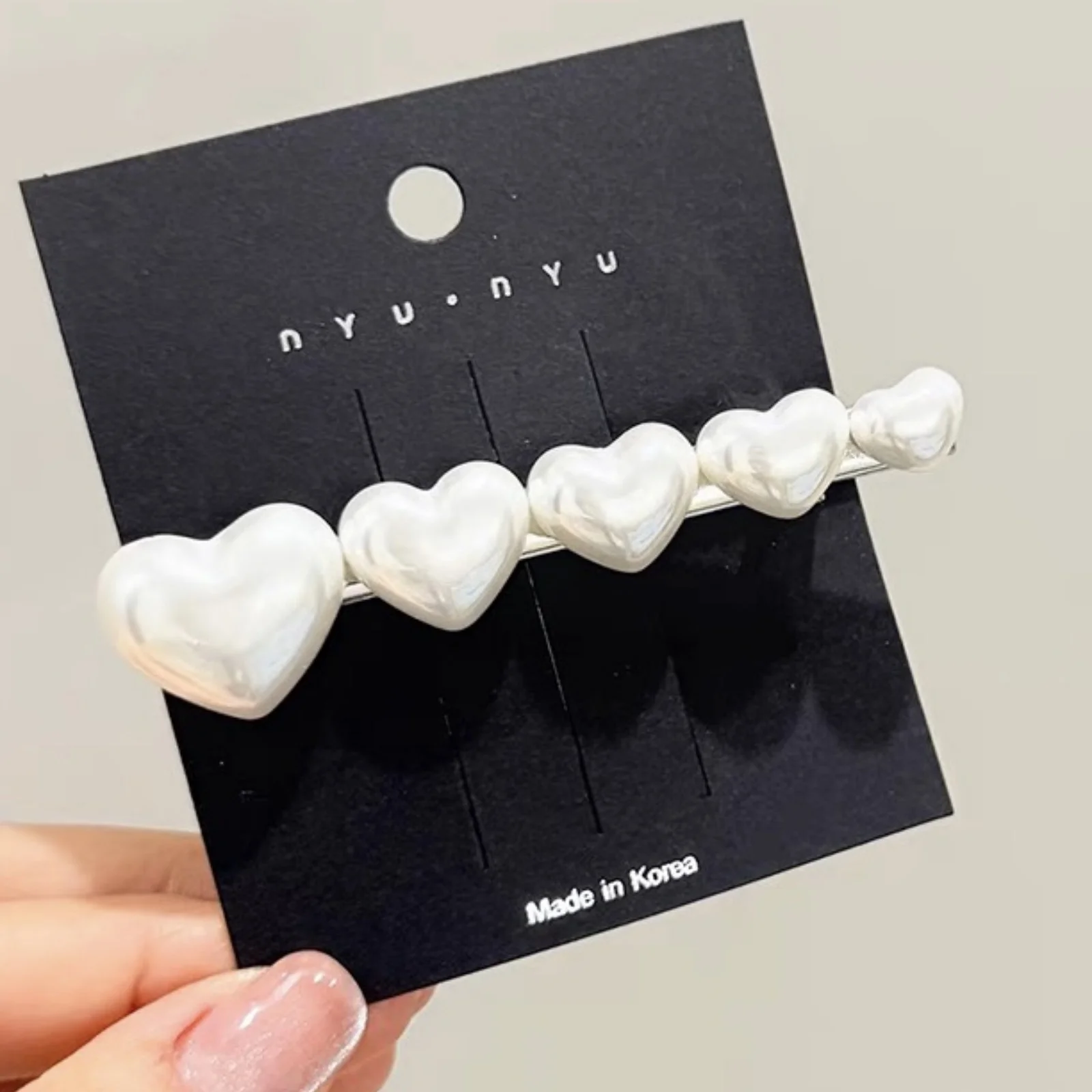 1PC Silver Heart - Shaped Hair Clips Set, 2Pcs Trendy Hairpins, Cute Korean - Style Hair Accessories For Women