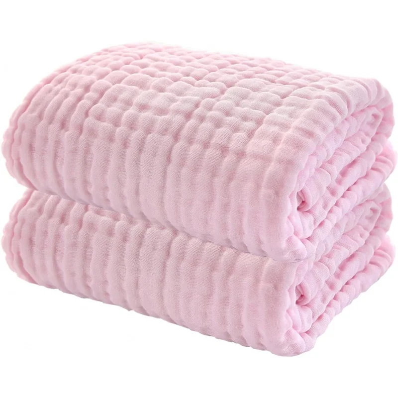 

YEBON 4/2 шт. Детские муслиновые банные полотенца, 6 слоев пеленки для новорожденных, одеяло 41,3 х41,3 дюйма, детские пеленки в качестве душа (розовый)
