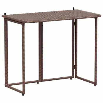 Tavolino da giardino in Poly rattan per azienda di caffè (Beige, 90x51x75 cm) 1