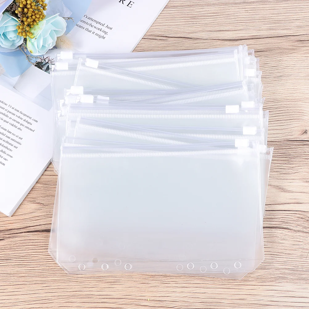 

Plastic Binder Clear File Folders Zipper Organizer Folder A6 Envelope Pouches Cash Pouch Envelopes Budget Document Money Pocket