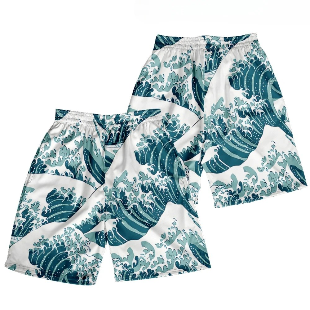 

Японские шорты Харадзюку Nijigen, летние хипстерские штаны с волнами, уличная одежда в стиле хип-хоп для пар, повседневная одежда для спортзала, фитнеса, дома и отпуска