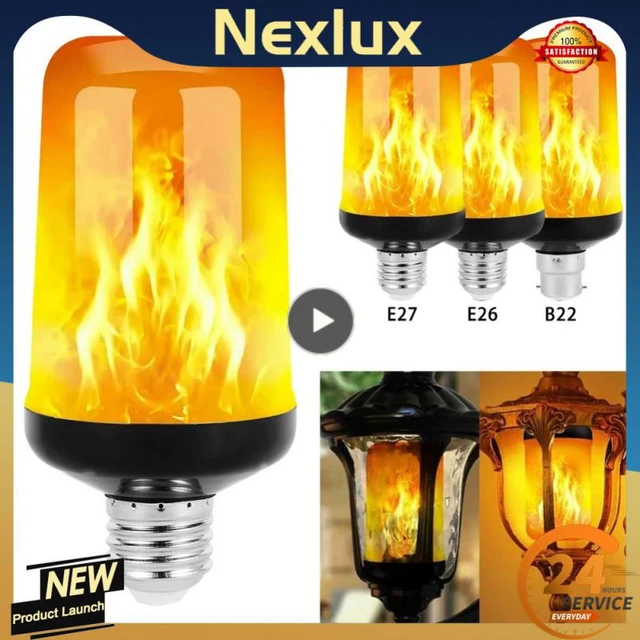 2 Pack LED Yellow Flame Bulb for Outdoor Decoration E26/E27 Base with  Gravity Sensor for Halloween and Christmas 