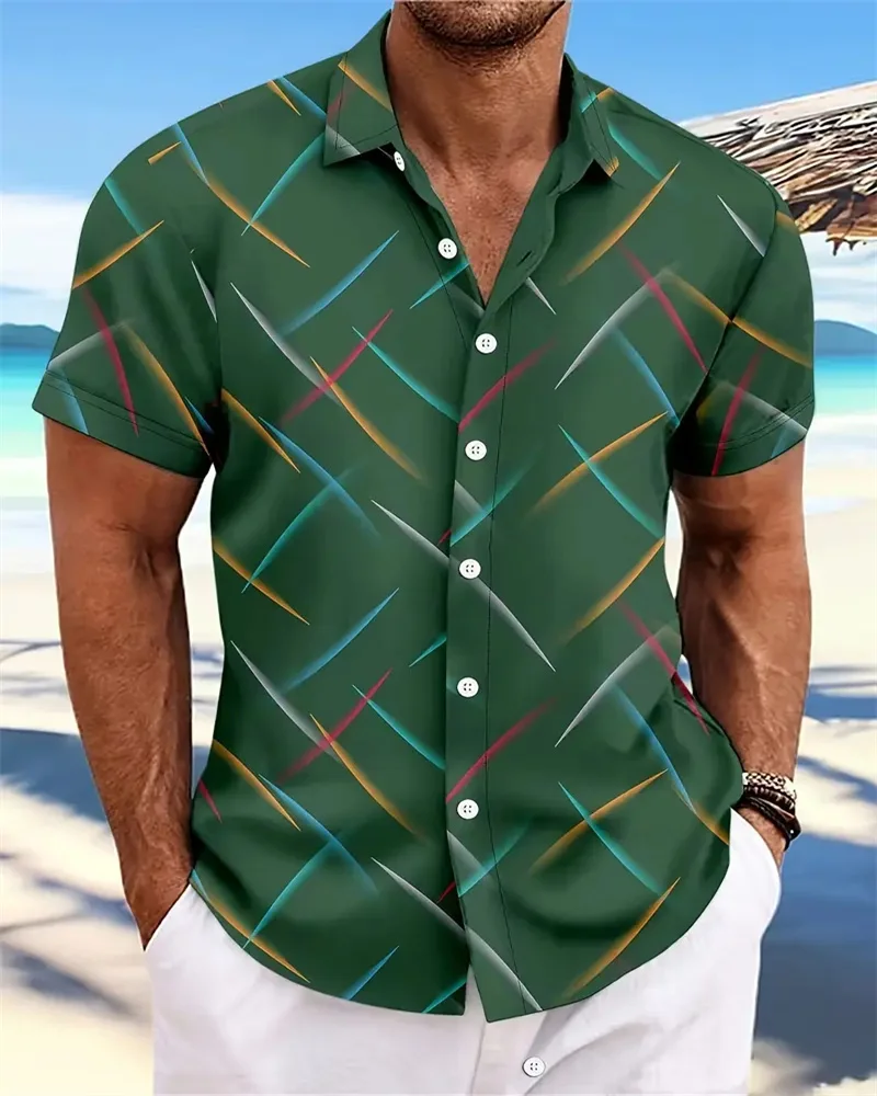Men's Shirt Summer Hawaiian Shirt Outdoor Men's Clothing Soft and Comfortable Short Sleeve Shirt Extra Large Size XS-5XL 3