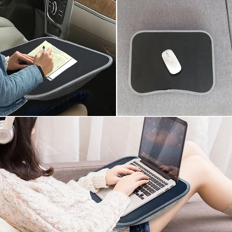 Escritorio multifuncional pequeño para computadora portátil, mesa de cama con almohada de partículas de espuma, tablero de escritura y alfombrilla de ratón grande de cuero duro para juegos_voghion.com