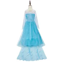 Robe de princesse pour enfants de 3 4 5 6 7 8 9 10 ans, déguisement de Cosplay Elsa pour petites filles, Costume d'été, vêtements de fête d'halloween 3