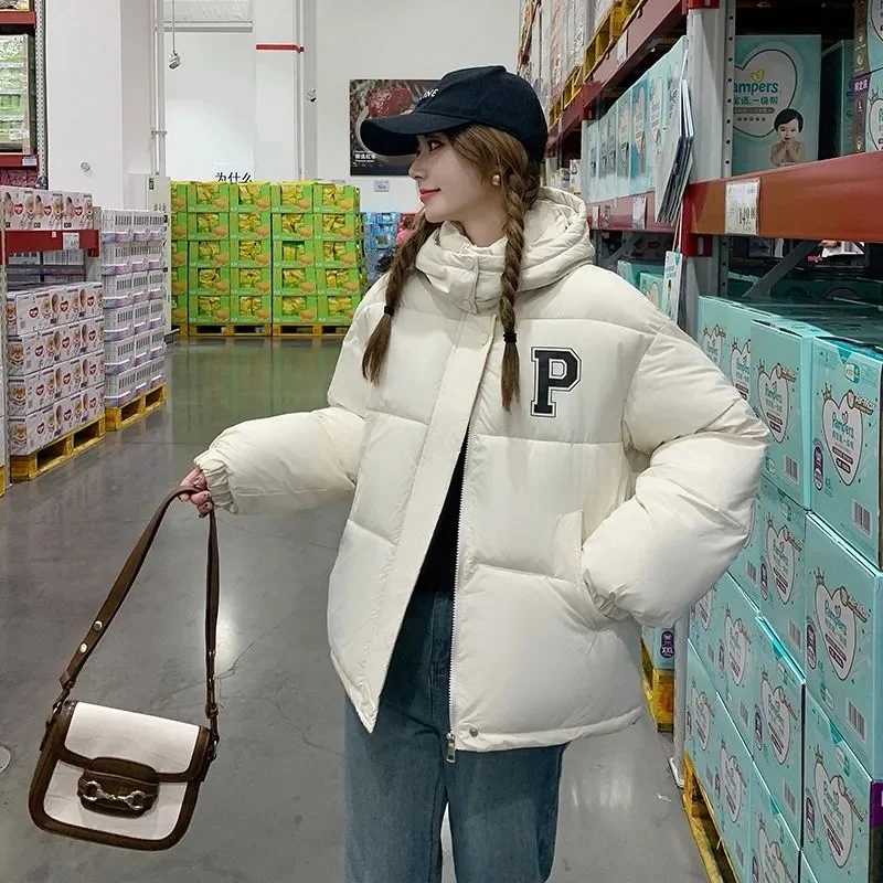 

2023 HOT New Winter Jacket Women Parkas Hooded Thick Down Cotton Padded Parka Female Jacket Short Coat Loose Warm Outwear