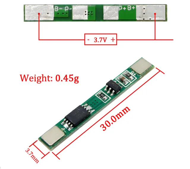 リチウムイオン電池用保護ボード,10個,1s 3.7v 3aリチウムイオン