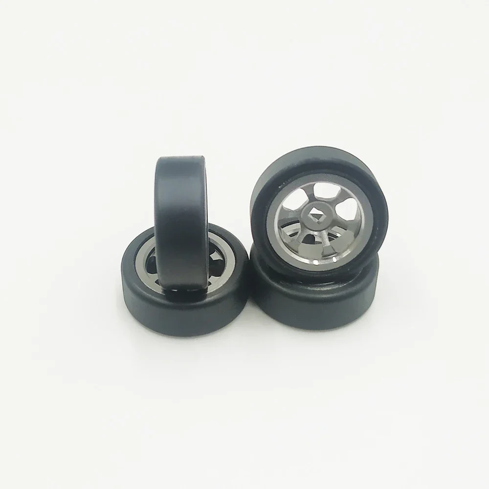 Lega 4 Pezzi Cerchio Ruota 5 Razze Drift Pneumatico Per Rc Hobby Model Car 1/28 Wltoys K969 K989 P929 Drift Rally Bigfoot Kyosho Mini-Z Q D