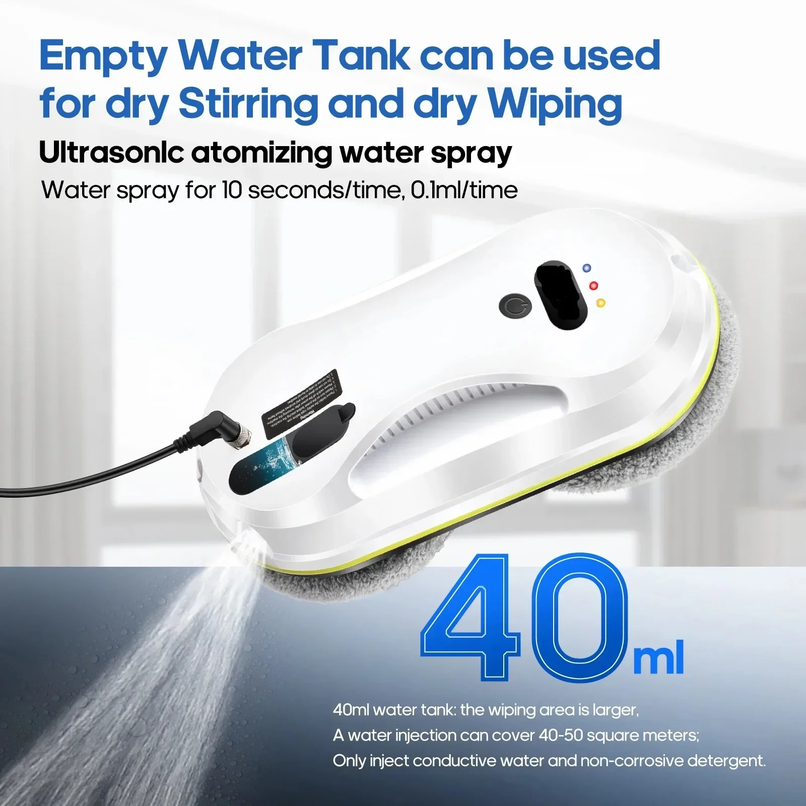Description Picture 3 of itemFOR Intelligent Household WindowCleaning RobotAutomatic WaterSpray VacuumCleaner With Remote Control Electric Window Wiper Glass