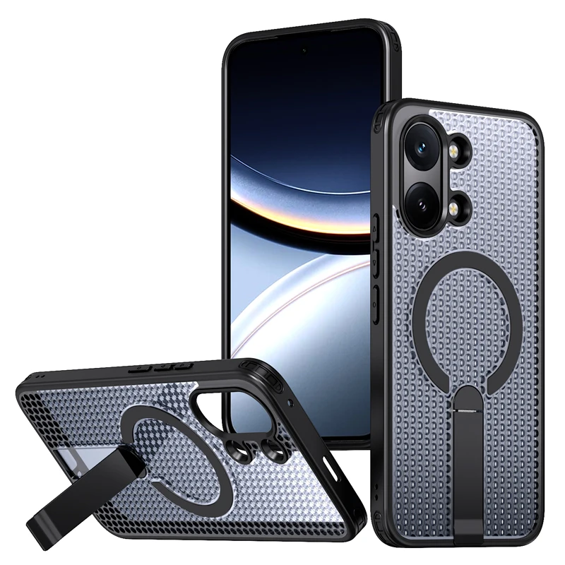 Enhanced Magnetic Heat Dissipation Phone Case with Holder - Hard PC Cover by ELVEV