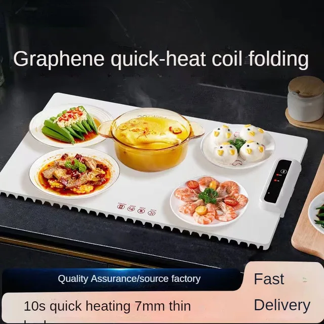 220V Multi-Functional Electric Beverage Warmer with Non-Slip Surface and Foldable Design Dishes Warmer for Hot Meals and Drinks 4