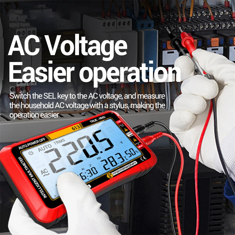 Smart Digital Multimeter 4000 Counts AC/DC Voltage Current Meter Multi Tester Temp Resistance Measuring Tool