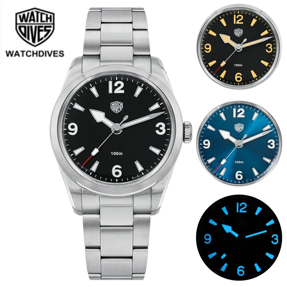 Watchdives Wd1960S 36Mm Classic Dive Watch Vh31 Movimento Al Quarzo 316L Orologi In Acciaio Inossidabile Resistenza All'Acqua 10 Atm Orologio Da Polso
