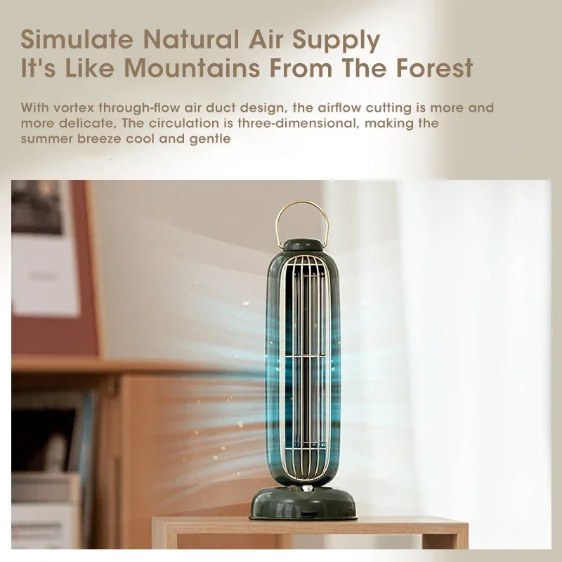 Portable Mini Tower Desk Fan USB-C Rechargeable 3600mAh Battery for Home Office Camping Travel Cooling Fan