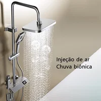 2024 NEW Upgrade Bathroom Shower Set with LED Display Piano Keys Bath Shower Rain Shower Complete Bathroom Accessories Brass 2