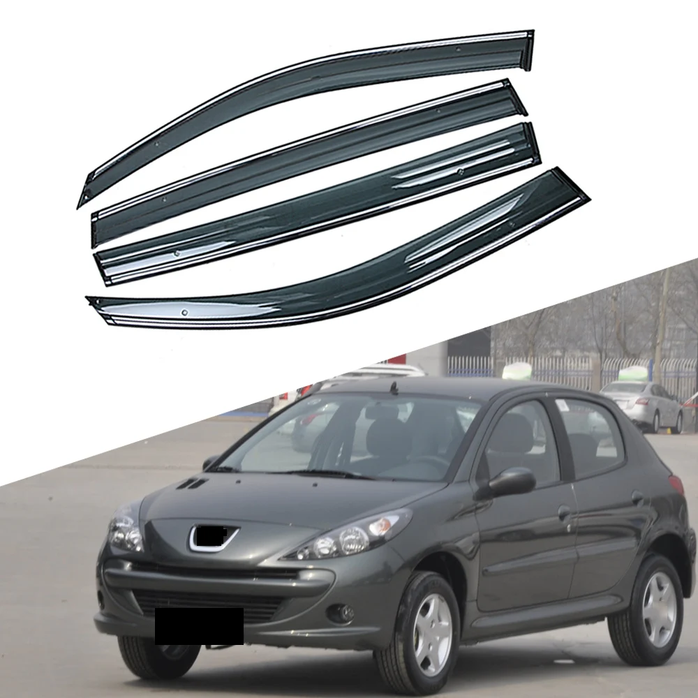 

For PEUGEOT 207 2006-2019 Car Window Sun Rain Shade Visor Shield Shelter Protector Cover Trim Frame Sticker Exterior Accessories
