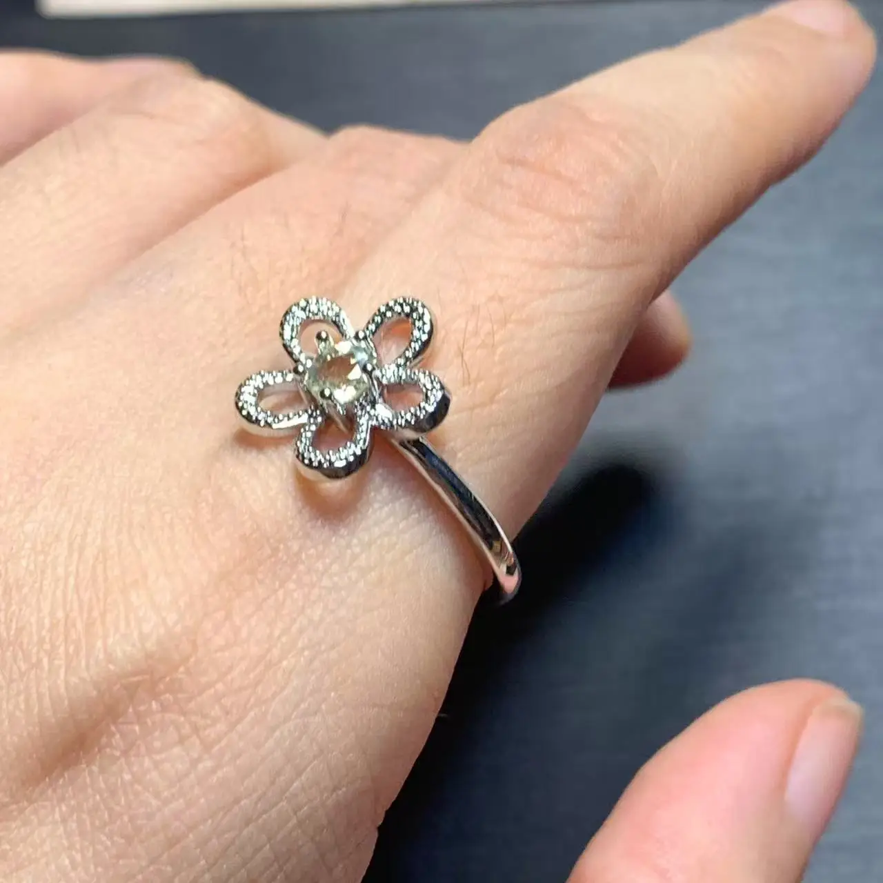 MM Natural Citrine Ring Adjustable Female Ring Jewelry for Women Gift Wholesale High Quality Vintage Fine