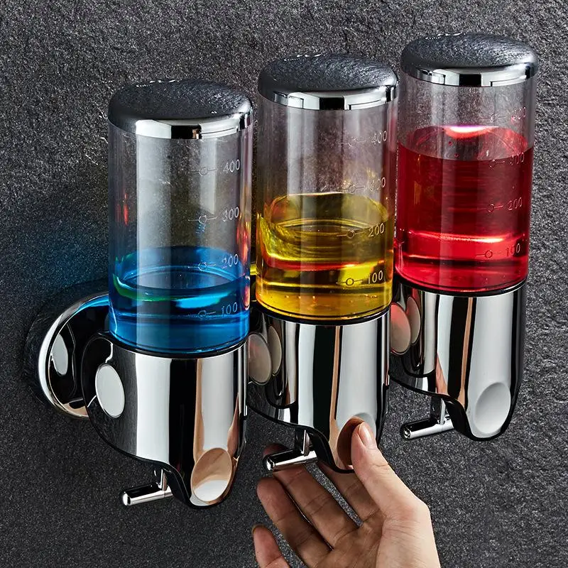 Wall Mounted Bathroom Shampoo Dispenser Double/triple Liquid Soap Dispenser Holder Soap Head Shower Liquid Dispenser Container 2