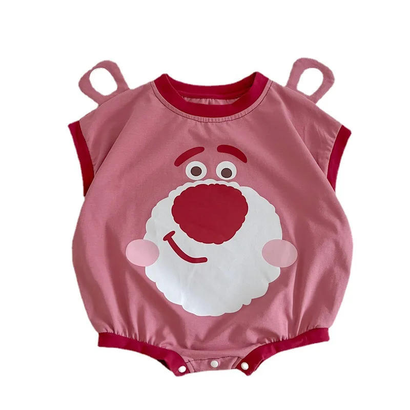 Disney Redberry Bear Model Clothing Climbing Suit Fashion Neutral Baby Triangle Wrap Fart Coat Cotton Short-sleeved Bodysuits