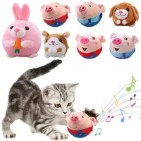 Cartoon Pig Active Moving Pet Plush Toy Washable Interactive Dog Toys USB Rechargeable Pet Bouncing Balls for Dogs Cats 1