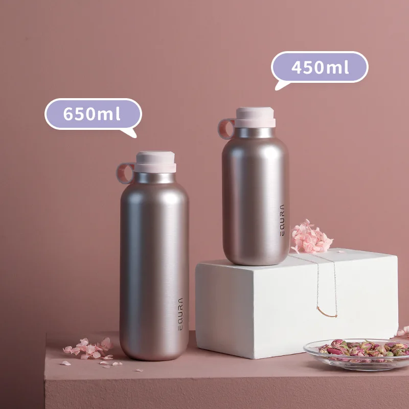 Outdoor large capacity insulated water cup 450/650ml camping equipment parent-child sports bike hiking portable stainless steel