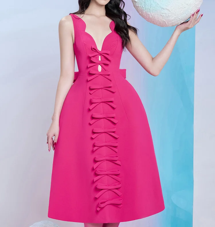 Spring 2023 New Little Bow Dress Lace White Knee-Length Spaghetti Strap  Medium Strecth - AliExpress