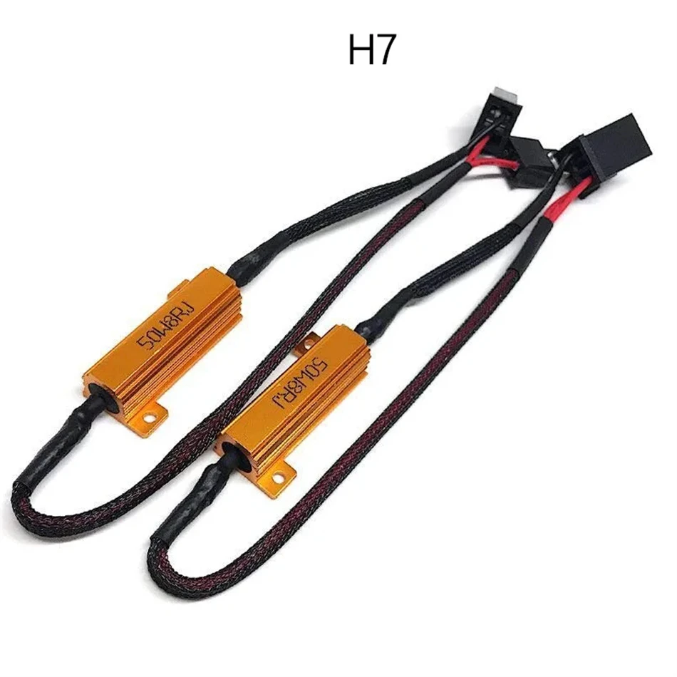 Car Load Resistor Error Canceller 2PCS H7 H11 50W 9006 9005 h9 h8 LED Decoder Canbus Free Wiring