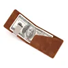 New Fashion Men's Leather Money Clips Wallet Multifunctional Thin Man Card Purses Women Metal Clamp For Money Cash Holder 1