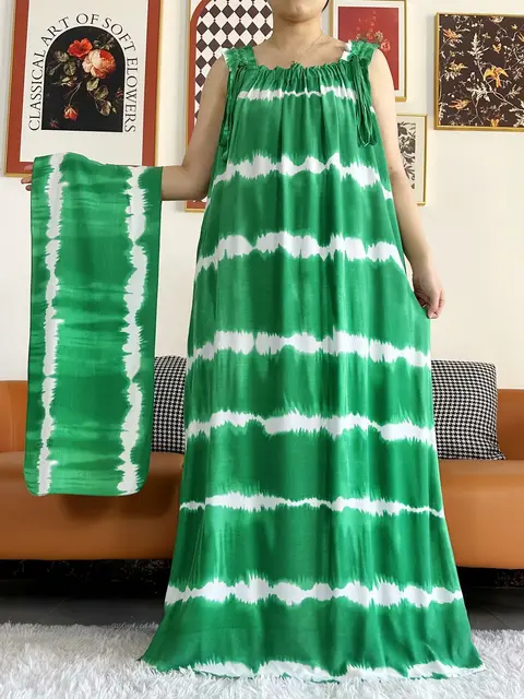 Robe d'été en fibre de coton avec écharpes pour femmes, sous-robe, Abaya Dashiki, Maxi Lady Robe, Kaftan, Robe éducative, 2024