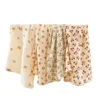 Cotton Swaddle Blanket Baby Blanket Floral Print Muslin Diaper Swaddle New Born Crinkle Fabric Baby Born Stroller Cover 4