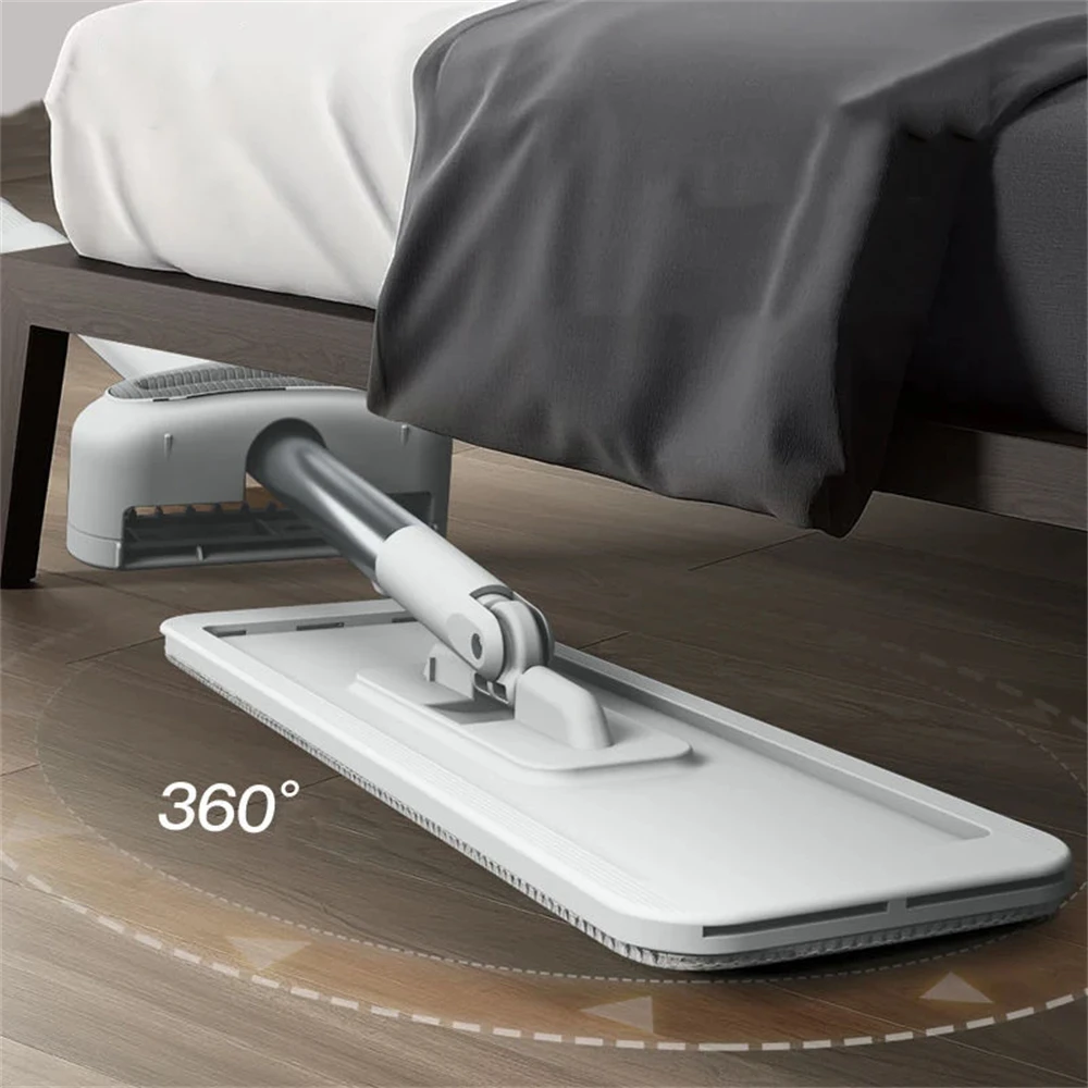 Flat Floor Mop 360&deg; Rotatable Flat Floor Mops Lazy No Hand Washing Floor Floating Mop Reusable Kitchen Livingroom Cleaning Wet Dry Tools