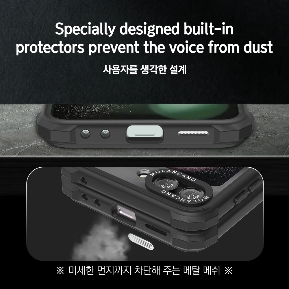 MOLANKANO Phone Clear Case for Samsung Galaxy Z Flip 5 4 3 2 Case, PC&TPU Phone Drop Protection Shockproof Durable Phone Cover