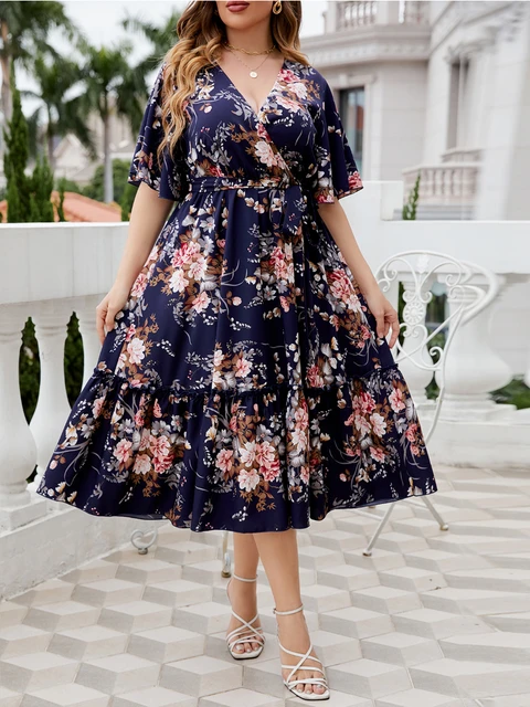 Dress Summer Maxi Big Size | Plus Size Summer Long Sundress - 2023 Summer  Sundress - Aliexpress