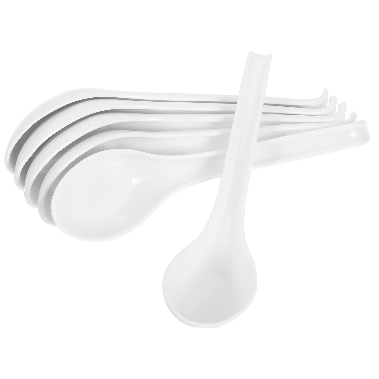 6pcs Asian Soup Spoon Rice Spoon Flatware Ramen Spoon Eating Cooking Scoop Chinese Style Tableware Spoons For Home Restaurant