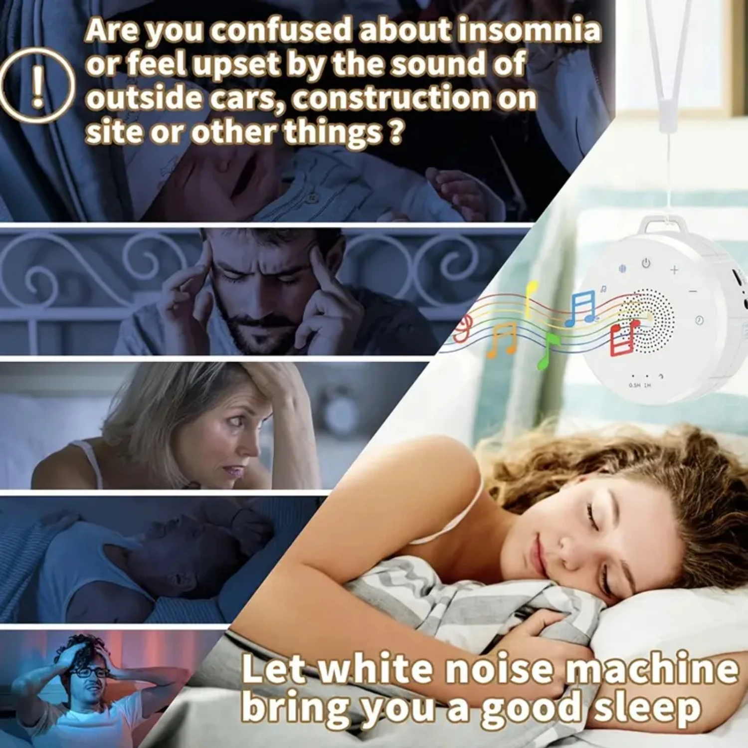 Enhance Your Sleep Quality Today with this Perfect Portable White Noise Machine Featuring 19 Natural Soothing Sounds, 3 Convenie