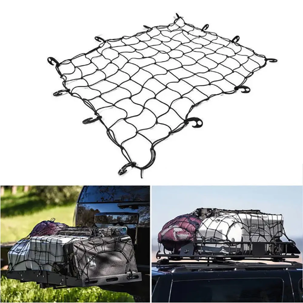 범용 지붕 수하물 그물 Suv 수하물 랙 메쉬 커버 트럭 용 신축성 자동차 부품 CarCamping 보관 마무리 액세서리