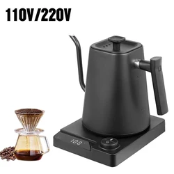 110V/220V Electric Kettle 1.0L Gooseneck Hand Brew Coffee Pot 1200W Rapid Heating Temperature Control Pot Stainless Steel Liner